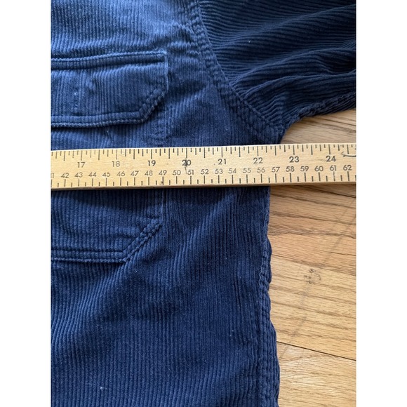 Woolrich Mens Navy Blue Wale Corduroy Button Down Shirt Rugged Medium - Picture 4 of 5